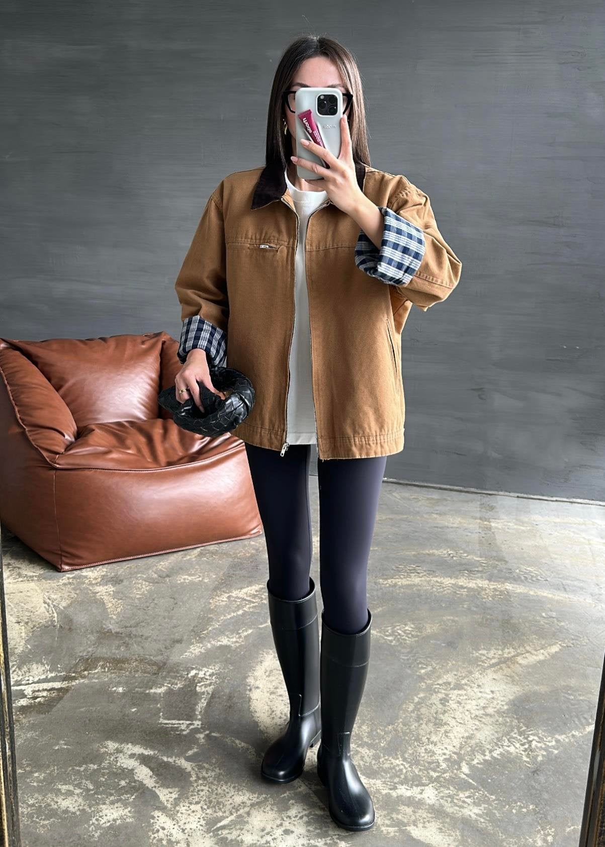 İçi Ekose Astarlı Ceket CAMEL
