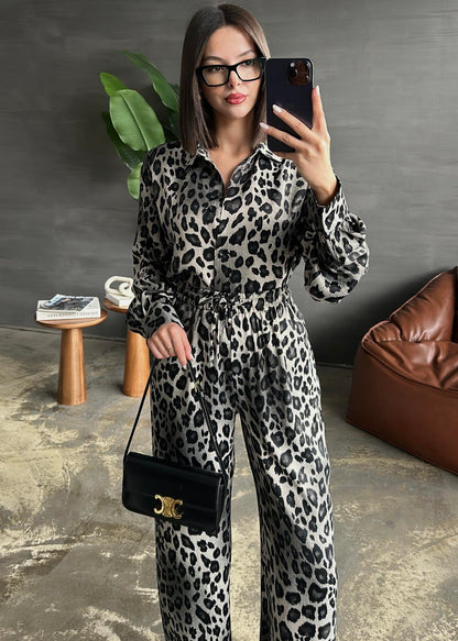 İSADORA Leopar Premium Takım GRİ