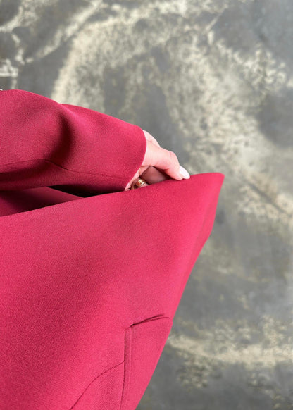 Şal Yakalı Gold Düğmeli Ceket BORDO